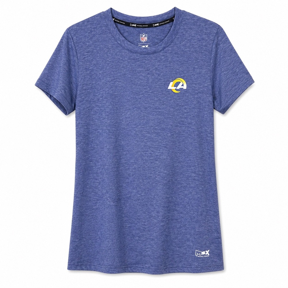NFL LA Rams Women Tee Large Blue Dri Fit Athletic Football Shirt NWT